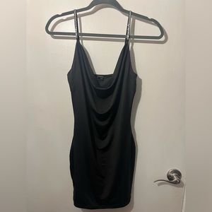 BlackDress w RhinestoneStraps (Size L)